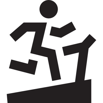 Running on a treadmill vector logo