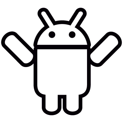 Android with Two Arms Up vector logo