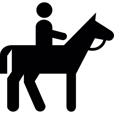 Horseman Silhouette vector logo