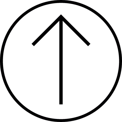 Arrow up inside a circle outline, IOS 7 symbol vector logo
