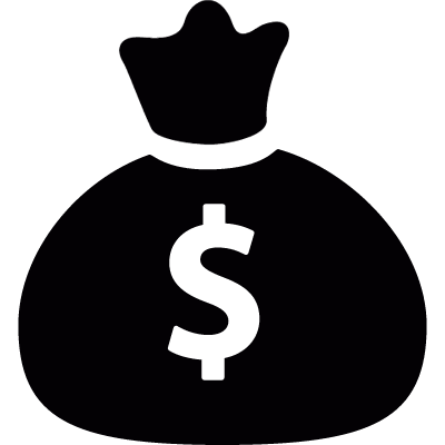 Bag with dollar sign vector logo