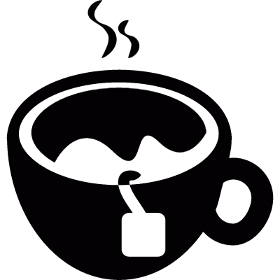 Cup with tea bag vector logo