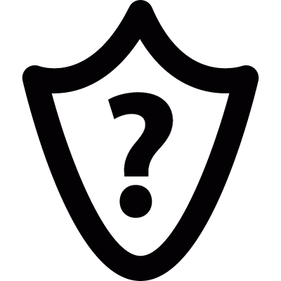 Question mark in a shield vector logo