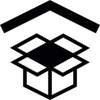 Dropbox symbol with arrowhead up vector