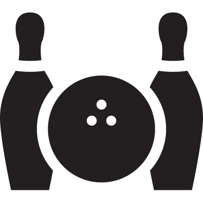 Bowling Ball and Two Bowls vector logo
