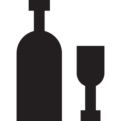 Wine Bottle and Glass vector logo