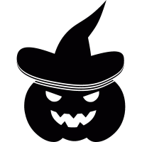 Pumpkin with witch hat vector