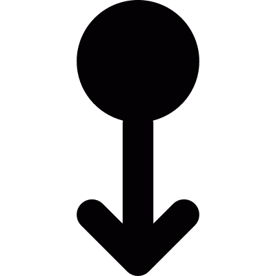 Circle with down arrow vector logo