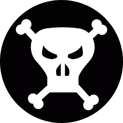 Skull and crossbones vector logo