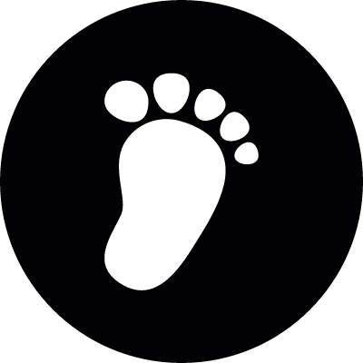 Cartoon footprint vector logo
