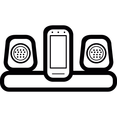 Telephone speaker set vector logo