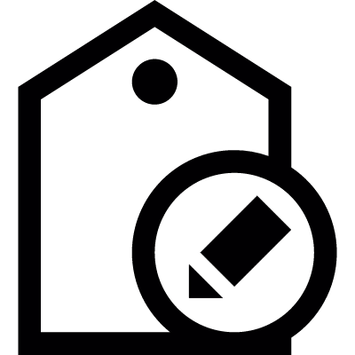 Label edit button vector logo