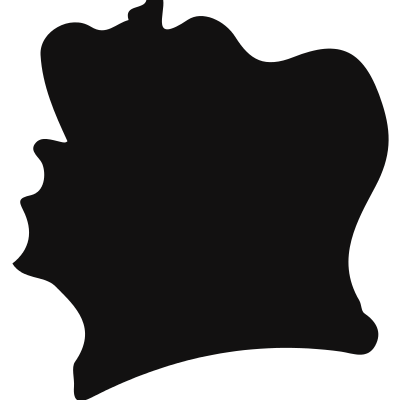 Cote D Ivoire black country map shape vector logo