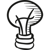 Draw Light Bulb vector