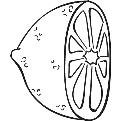 Half lemon doodle vector logo