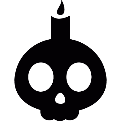 Skull lamp vector logo