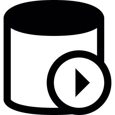 Database run button vector logo