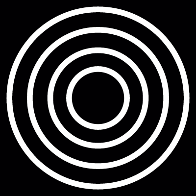 Circles inside a square vector logo