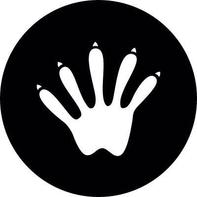 Animal footprint in a circle vector logo