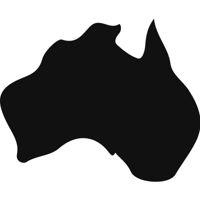 Australia black country map shape vector logo