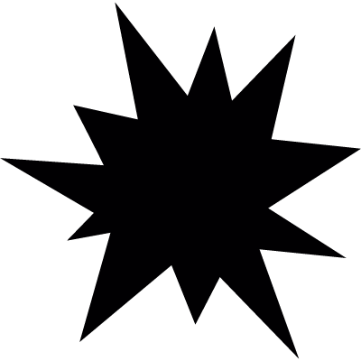 Star of black irregular shape vector logo