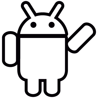 Android with Left Arm Up vector logo