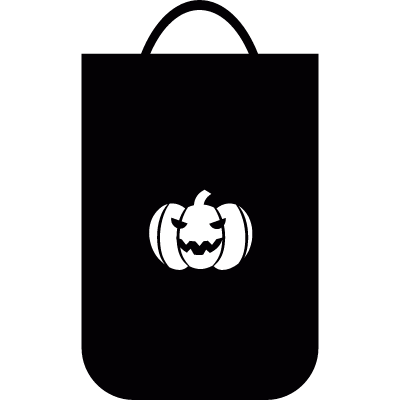 Shopping bag with pumpkin vector logo