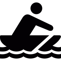 Man rowing on boat vector