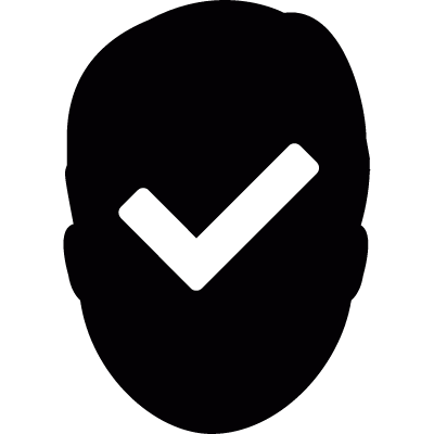 Head with check mark vector logo