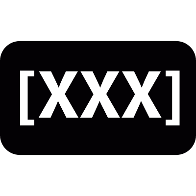 Three x inside brackets vector logo