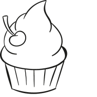 Cupcake with Cherry vector
