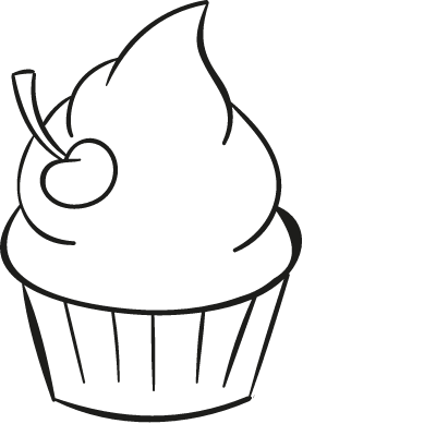 Cupcake with Cherry vector logo