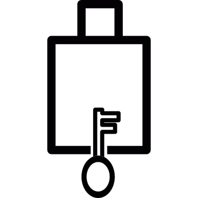 Safe box with key vector logo