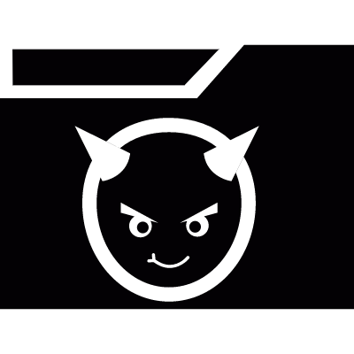 Folder with an evil face vector logo