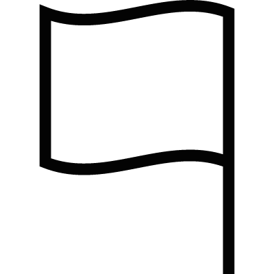 White waving flag vector logo