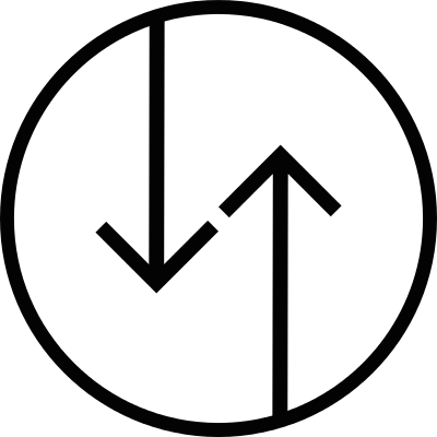 Up and down arrows button vector logo