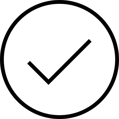Tick inside a circle vector logo
