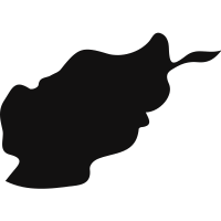 Afghanistan country map black shape vector