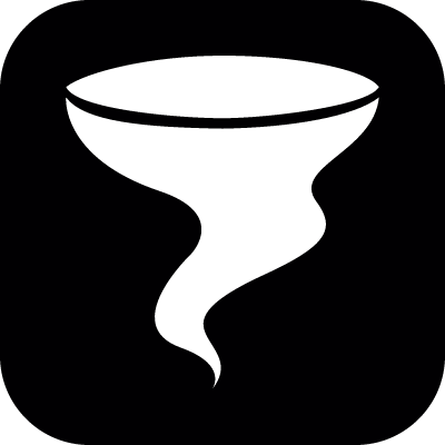 Filter white shape inside a black rounded square vector logo