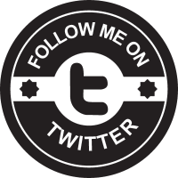Follow me on Twitter social badge vector