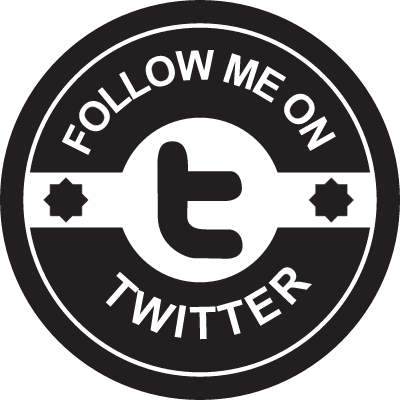 Follow me on Twitter social badge vector logo