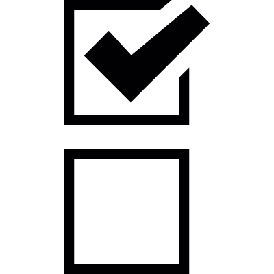 Tick box with check mark vector logo