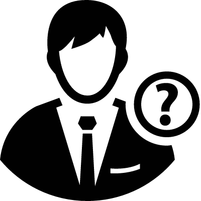 Businessman Avatar with Question Mark vector logo