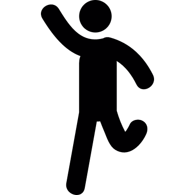 Running Man with raised arm vector logo