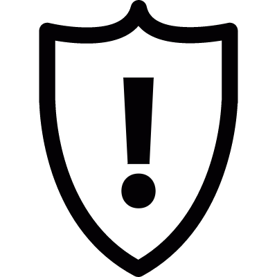 Warning shield vector logo