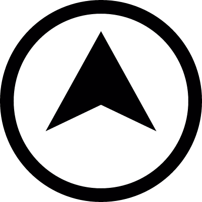 Pointer inside a circle vector logo