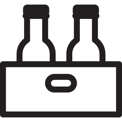 Two Rum Bottles in a Box vector logo