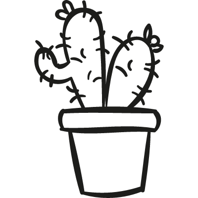 Two Cactus In a Pot vector logo