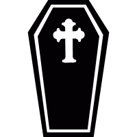 Coffin with cross vector