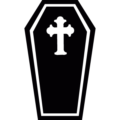 Coffin with cross vector logo